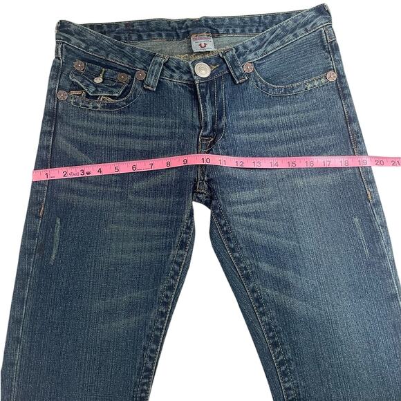 True Religion Cotton Joey Flare Low Rise Jeans Y2K Dark Wash Women's 31x34 NEW - Picture 8 of 13